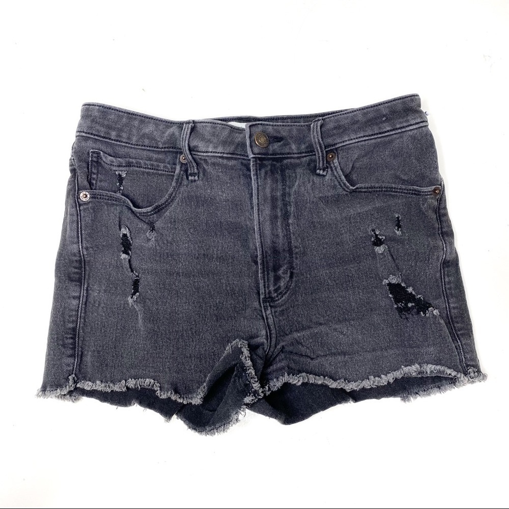 Abercrombie & Fitch High Rise Black Distressed Cutoff Shorts Size 29
